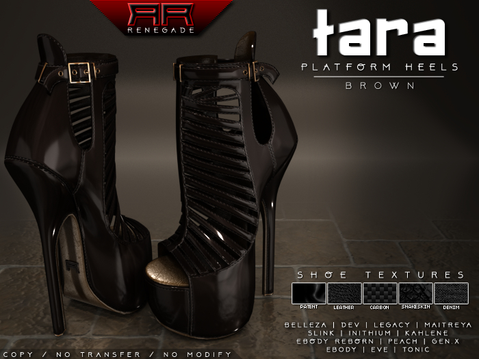 [Renegade] Tara Platform Heels - Brown