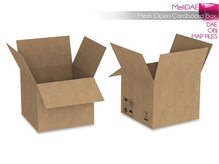 Dae, Obj, FBX, And Texture Files Open Cardboard Box
