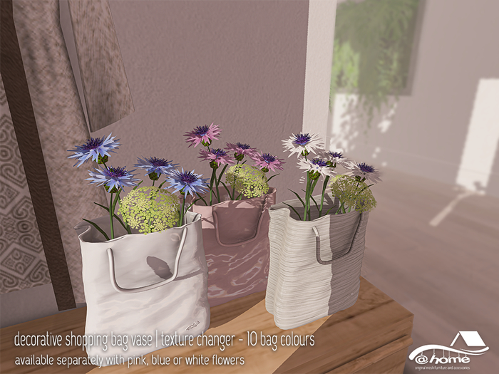 @home: decorative shopping bag - white flowers