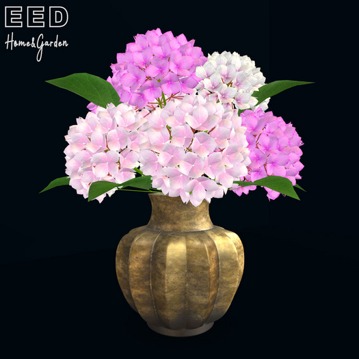 EED's VASE in BRONZE HYDRENGEA PINK res c
