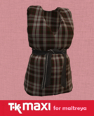 TK Maxi : Vest sleeveless belted (Maitreya) Tartan Brown