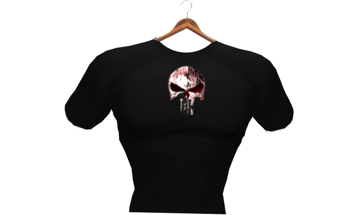 Mactavish's T-shirt White Skull Black