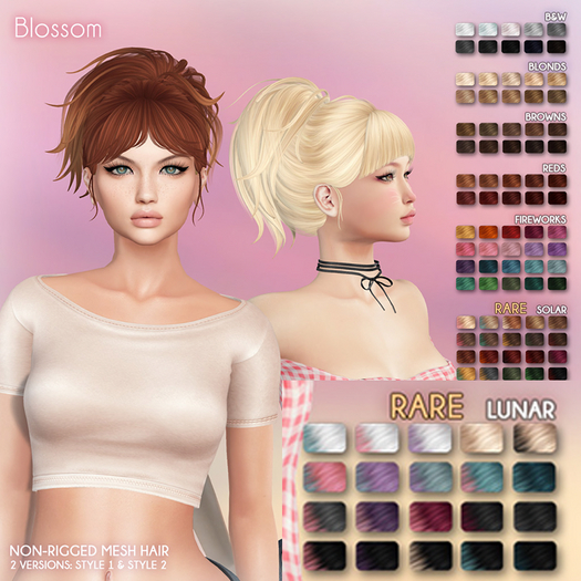 /Wasabi Pills/ Blossom Mesh Hair - Style 1 - Lunar Ombre RARE