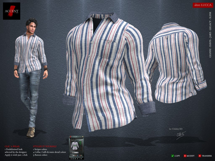 Accent - Shirt -Lucca- Blue