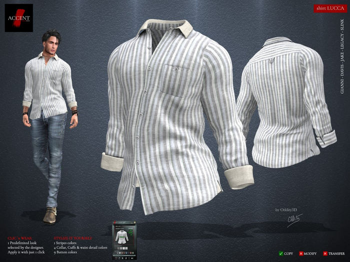 Accent - Shirt -Lucca- Ivory