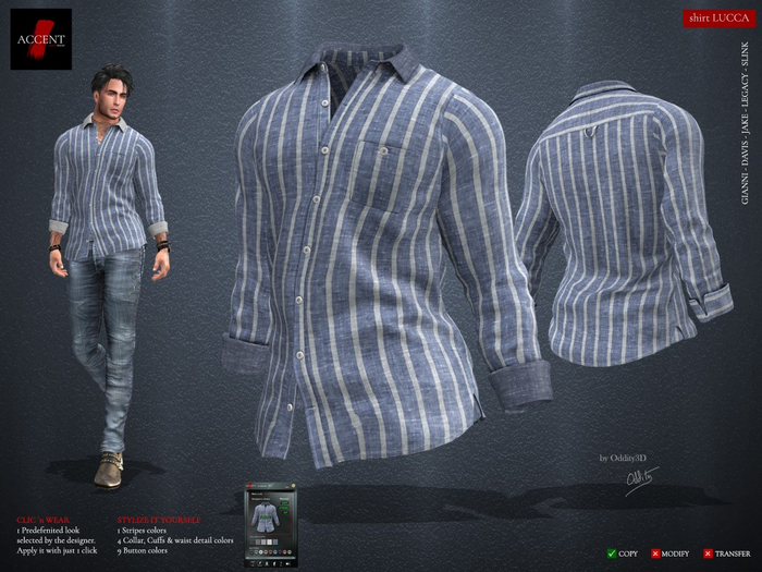Accent - Shirt -Lucca- Navy