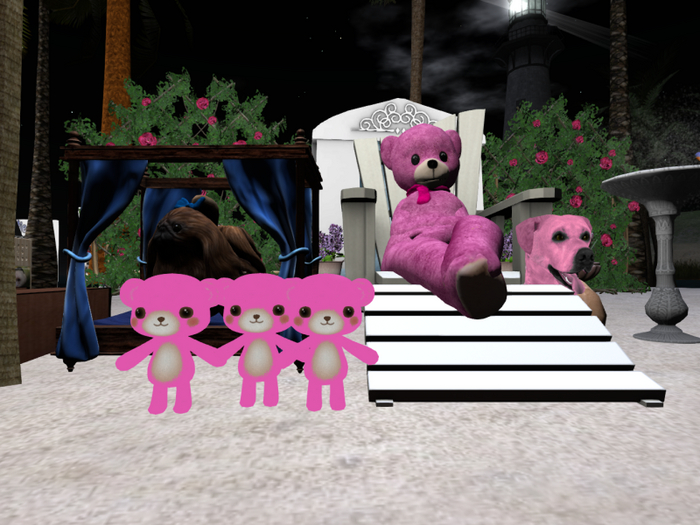 Pink Teddy Bear Avatars tiny and large and pink teegle dog skin