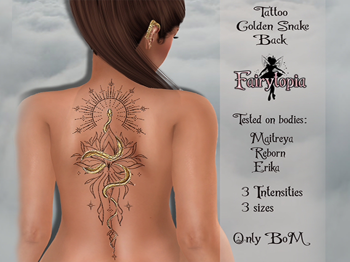 **FAIRYTOPIA** TATTOO BACK GOLDEN SNAKE