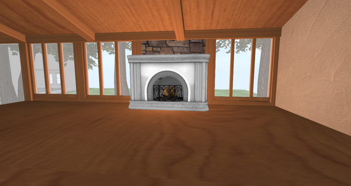 sloping roof with pond