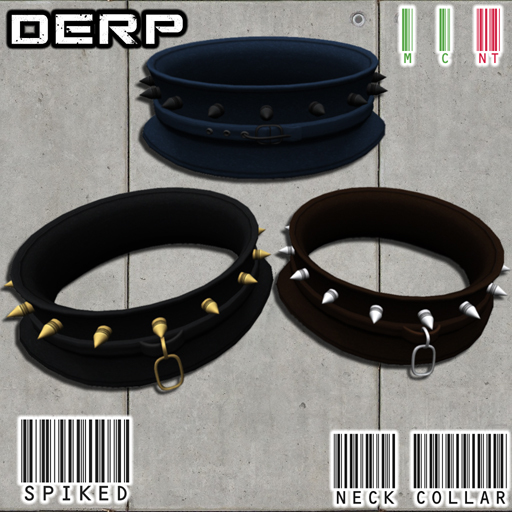 DERP. Spiked Collar - BROWN