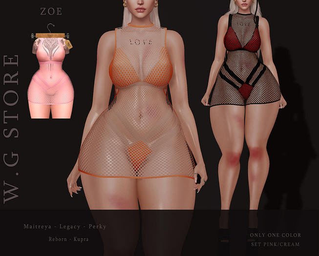 ::W.G STORE:: ZOE DRESS-SET  PINK/CREAM  PACK