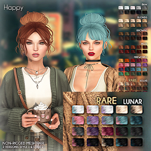 /Wasabi Pills/ Happy Mesh Hair - Style 1 - Lunar Ombre RARE