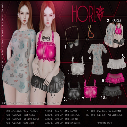 3. HORL - Cute Girl - Full Outfits RARE (DROP TO UNPACK)