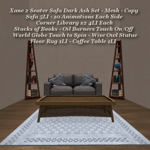 Xane 2 Seater Sofa Dark Ash Set
