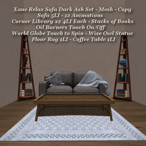 Xane Relaxed Sofa Dark Ash Set