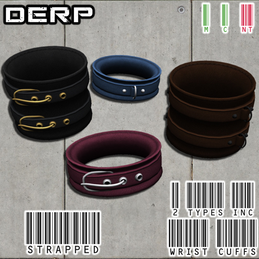 DERP. Strapped Cuffs - WINE