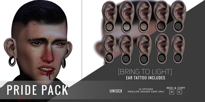 [BTL Tattoos] - Pride Pack -SWALLOW EARS ONLY- [ADD TO UNPACK]