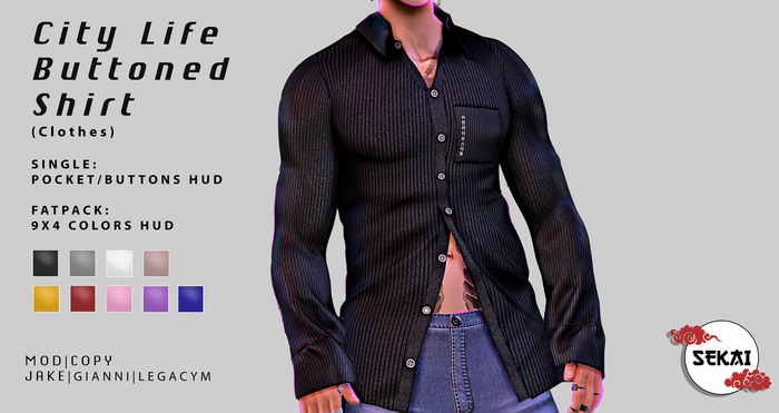 +SEKAI+ City Life Buttoned Shirt - Grey