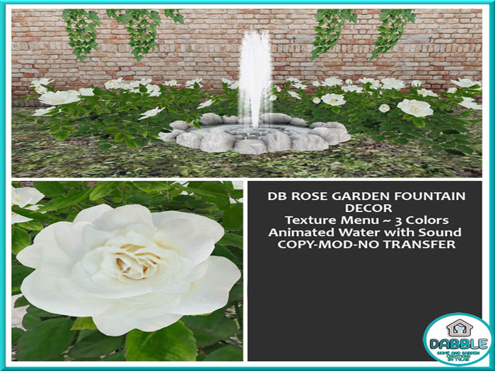 DB ROSE GARDEN FOUNTAIN DECOR  add me