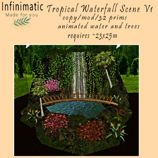 Tropical waterfall scene