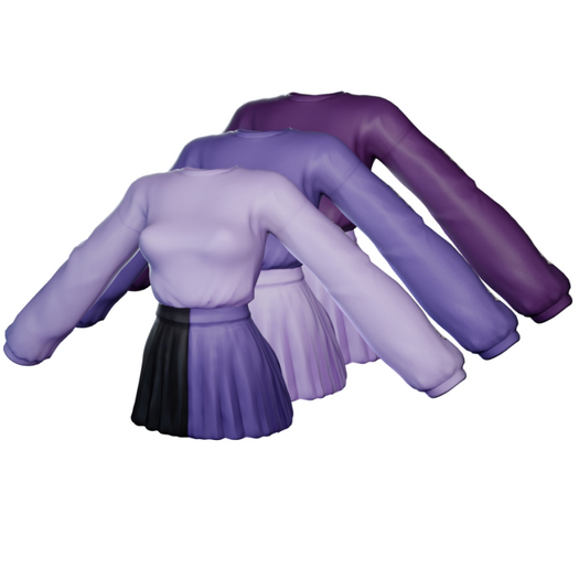 : mercurial : splitting skirt & sweater : violet