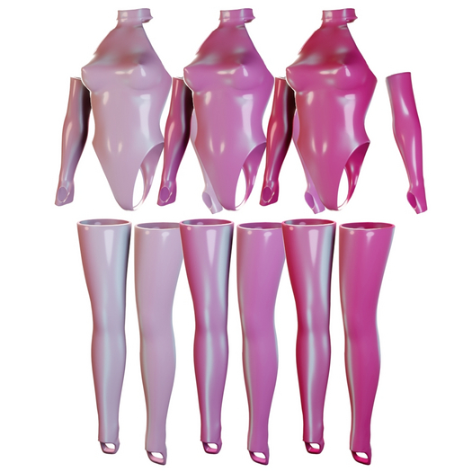 : mercurial : raven latex set : pink