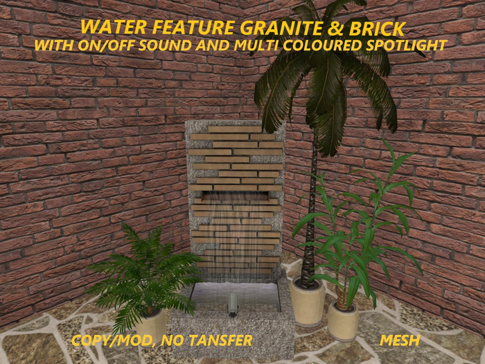 WATER FEATURE GRANITE & BRICK