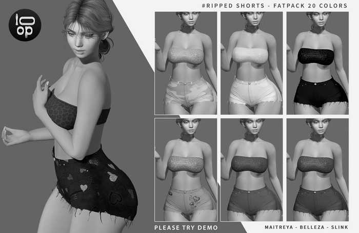 [loop] Ripped Shorts - DEMO Belleza/Maitreya/Slink