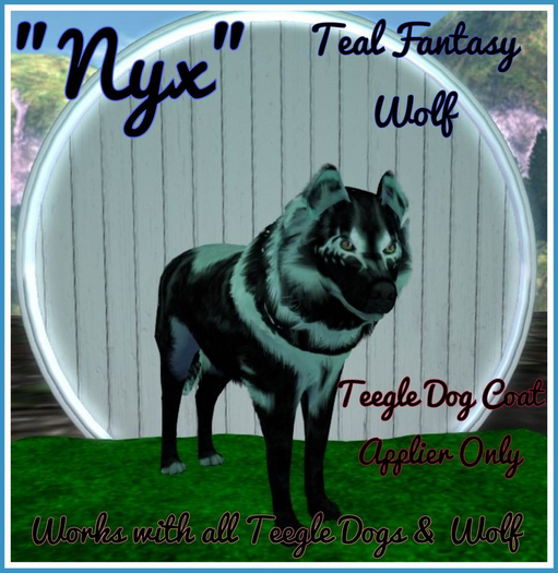 "Nyx" Teal Fantasy Wolf Series