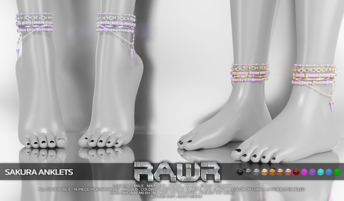 RAWR! Sakura Anklets (add me)