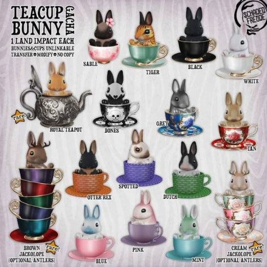 Second Life Marketplace Schadenfreude White Teacup Bunny