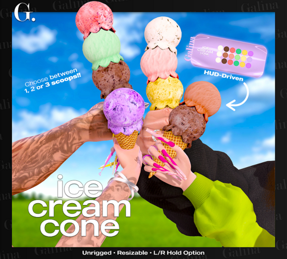 G: Ice Cream Cone (HUD-driven)
