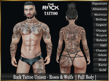 Rock Tattoo Unisex - Roses & Wolfs  [ Full Body ]