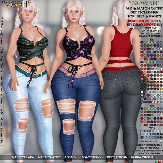 " VOOH " ROWAN MIX & MATCH OUTFIT SET {TOP • BELT • PANTS}