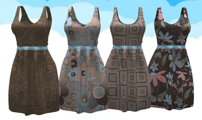 MAITREYA RUFFLE DRESS LITE BLUE & BROWN COLLECTION