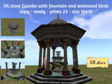 SR.store Gazebo with fountain and animated birds