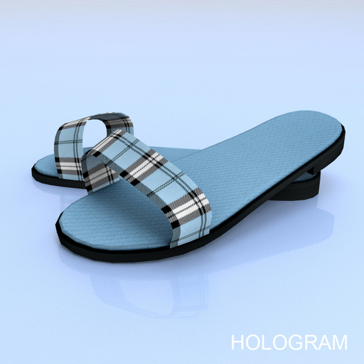 Blue Plaid Flip Flops Kupra