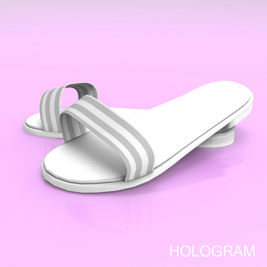 White Striped Flip Flops Slink