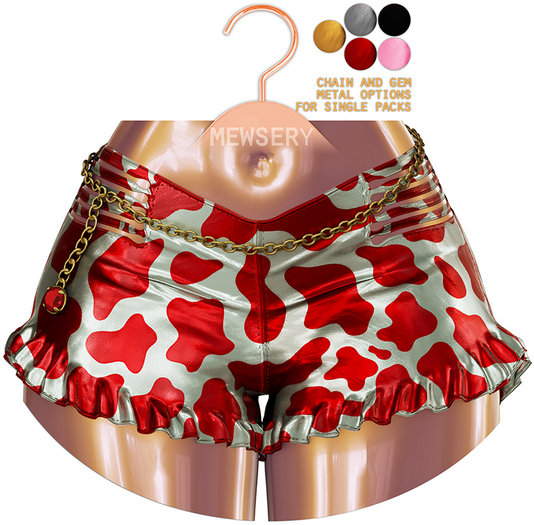 #MEWSERY Florence Shorts{#27 Cow.Ruby}