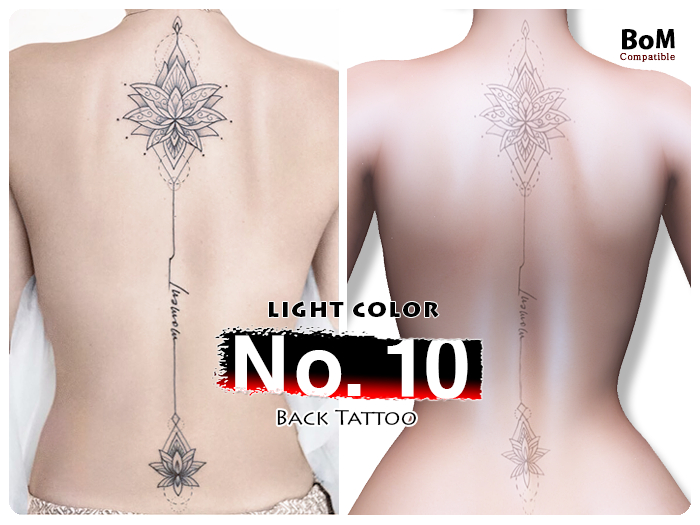 (Back Tattoo) No.10 Light Color - BoM