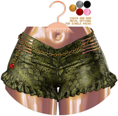 #MEWSERY Florence Shorts{#35 Snake.Emerald}