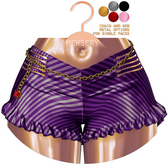 #MEWSERY Florence Shorts{#41 Strips.Amethyst}