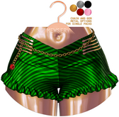 #MEWSERY Florence Shorts{#43 Strips.Emerald}