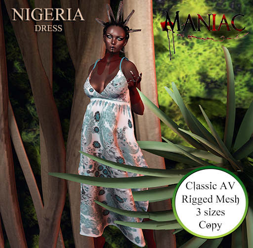 NIGERIA Blue Mesh Dress 