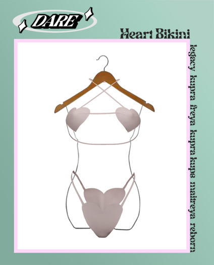 Dare - Heart Bikini White