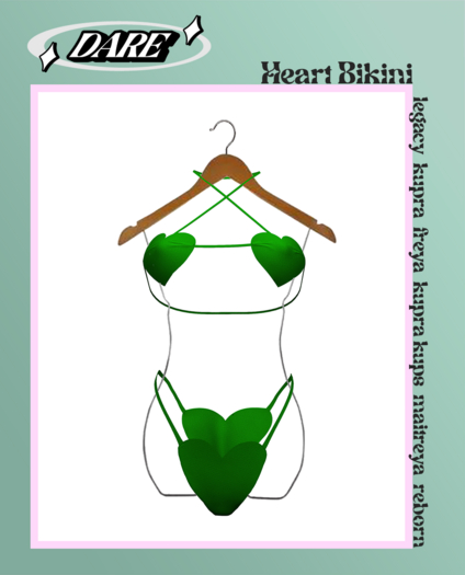 Dare - Heart Bikini Green