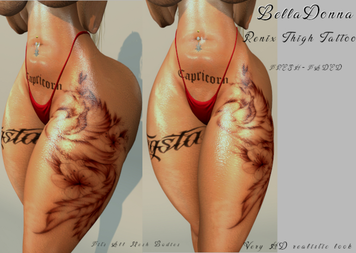 ---BD--- FENIX THIGH TATTOO REALISIC