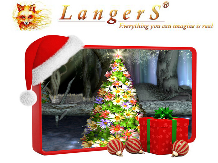 Christmas tree - with daisies 3 color