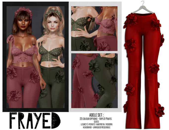Frayed - Adele Pants - Red