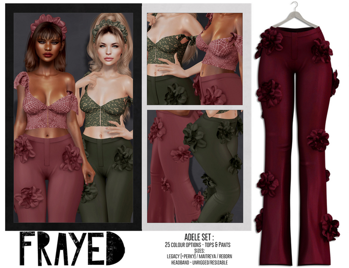 Frayed - Adele Pants - Wine